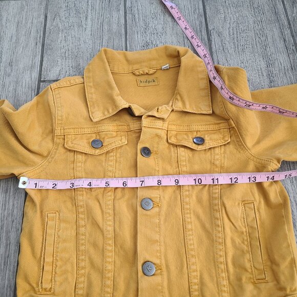 Kidpik Girls Mustard Yellow Denim Jacket Size M (10) - Picture 8 of 12